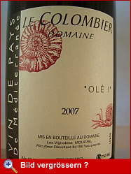DOMAINE LE COLOMBIER „OLÉ !“ 2007  - Etikette der Vorderseite