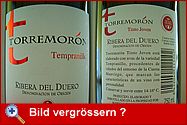 TEMPRANILLO TINTO JOVEN Ribera del Duero - Etiketten der Vorder- und Rückseite
